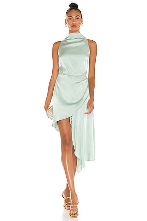 alaia green dress BABARONI Halter Chiffon Long Gown With Lace Strap Green, Green / US0