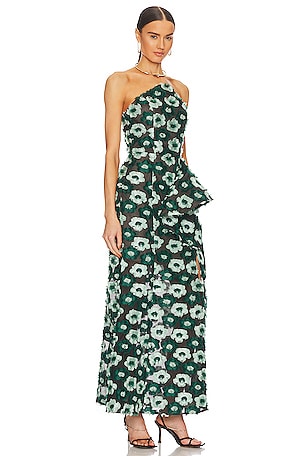 ELLIATT Georgina Maxi Dress in Dark Green