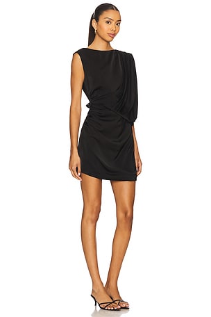 ELLIATT Brigid Asymmetrical Mini Dress in Black