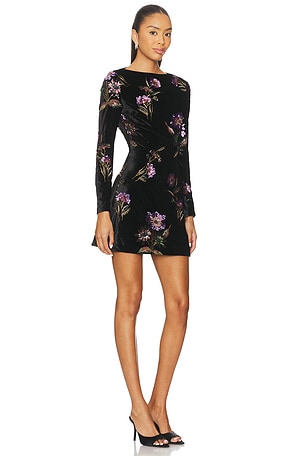 ELLIATT Clio Long Sleeve Mini Dress in Black