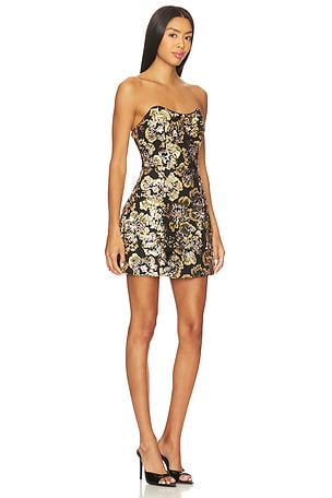 ELLIATT Celeste Strapless Mini Dress in Metallic Gold