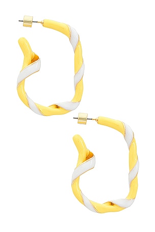 EMMA PILLS Obsession Twist Earrings in Yellow