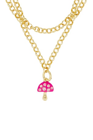 EMMA PILLS Mushroom Magic Necklace in Metallic Gold