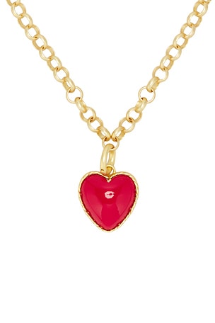 EMMA PILLS Red Hot Necklace in Metallic Gold