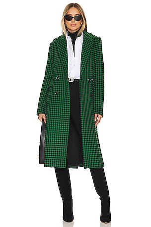 Green houndstooth coat hotsell