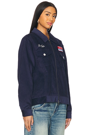 Enchante Chainstitch Patch Jacket in Navy