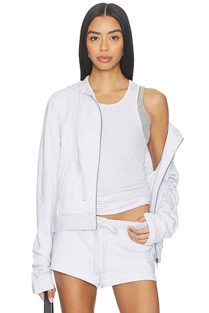 SWEAT À CAPUCHE LIGHTWEIGHT CROPPED ZIP UP Entire Studios