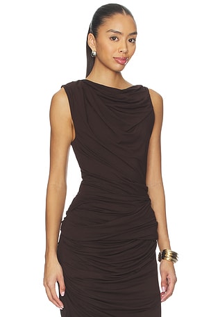Entire Studios Drape Tank in Chocolate