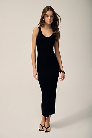 Silk Rib Ankle Length Tank Dress Enza Costa