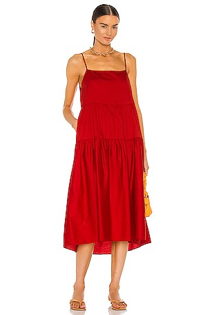 open lace back dress Enza Costa Women's Puckered Tank Dress, Red, S at Amazon Women's Clothing  store main image 0