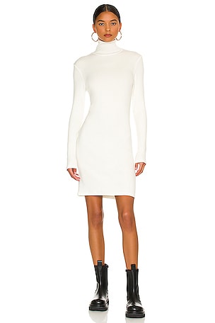 knee length dresses for ladies Naadam Luxe Cashmere Turtleneck Dress in Black main image 0