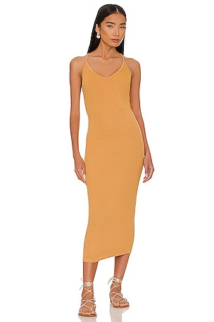Enza Costa V Racer Tank Dress in Honey | REVOLVE