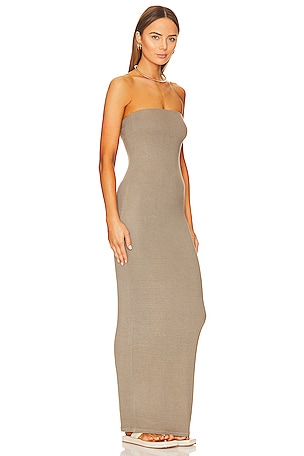 Enza Costa Strapless Dress in Olive