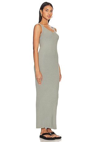 Enza Costa Stretch Silk Knit Maxi Tank Dress in Green