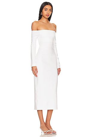 Enza Costa Off-shoulder Ankle Dress in Cream