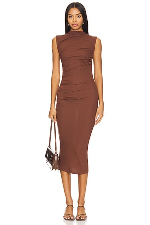 Silk Knit Sleeveless Twist Midi Dress Enza Costa