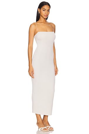 Enza Costa Silk Knit Essential Strappy Dress in Cream
