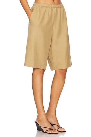 Enza Costa Twill Bermuda Short in Tan