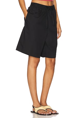 Enza Costa Poplin Resort Short in Black
