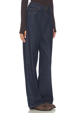 Enza Costa Relaxed Straight Leg Jean in Navy