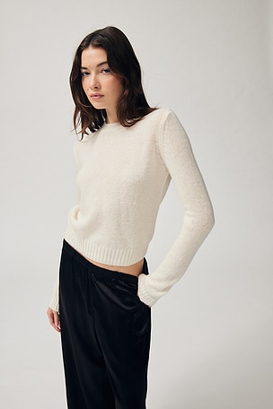 Cashmere Easy Crew Neck Sweater Enza Costa