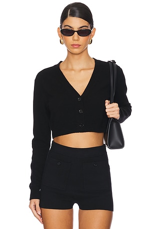 Cashmere Cropped V-Neck Cardigan Enza Costa