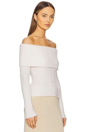 Enza Costa Off Shoulder Sweater in White