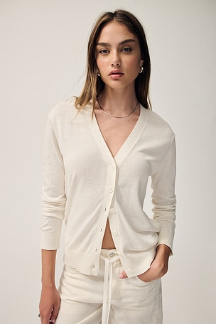 Silk Knit V-neck Cardigan Enza Costa