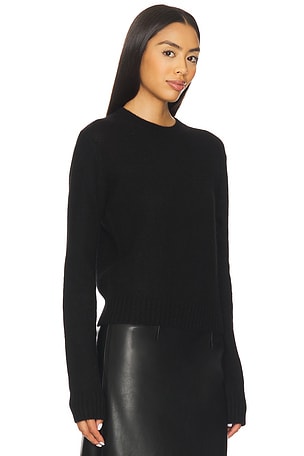 Enza Costa Easy Long Sleeve Crew Sweater in Black