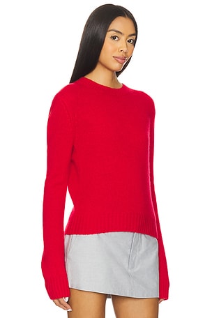 Enza Costa Easy Long Sleeve Crew Sweater in Red. Size XS. Also