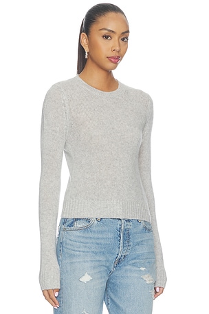 Enza Costa Cashmere Shrunken Crew in Grey