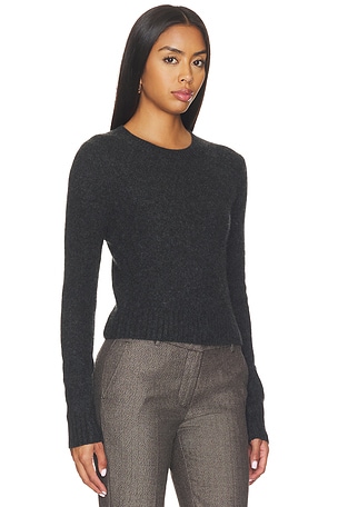 Enza Costa Cashmere Shrunken Crew in Black