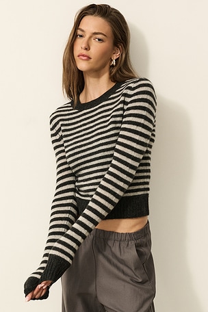 Cashmere Shrunken Crewneck Sweater Enza Costa