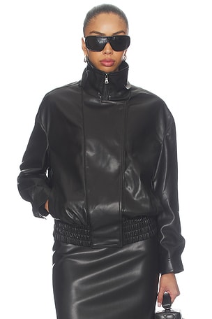 Oversized Leather Bomber Jacket Enza Costa