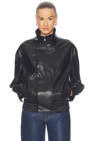 Oversized Leather Bomber Jacket Enza Costa