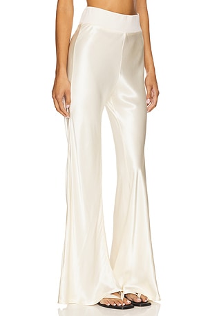 Enza Costa Satin Bias Pants in Beige
