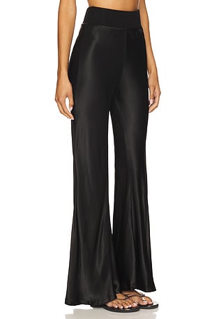 Enza Costa Satin Bias Pants in Black