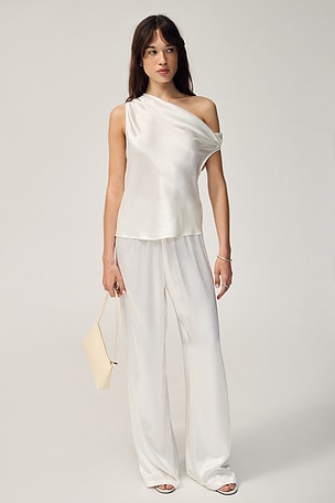 Satin High Waist Wide Leg