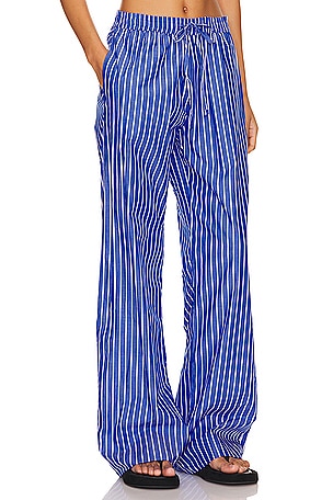 Enza Costa Poplin Resort Pant in Blue