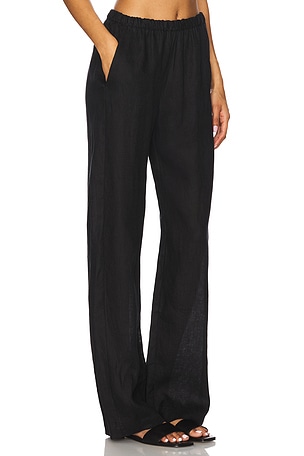 Enza Costa Linen Everywhere Pant in Black