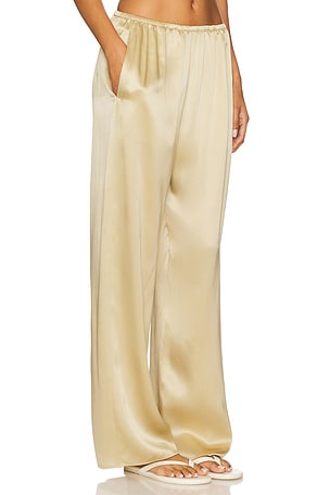 Enza Costa Silk Satin Pantlet in Tan
