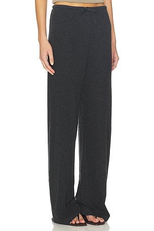 Enza Costa Cashmere Jersey Easy Drawcord Pant in Charcoal. Size XS. Also