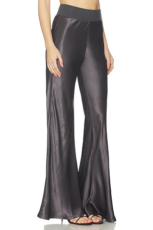 Enza Costa Bias Cut Satin Pant in Grey