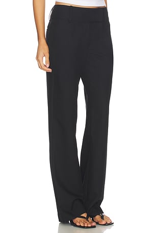 Enza Costa Twill Menimal Trouser en Noir