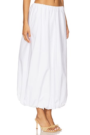 Enza Costa Poplin Bubble Skirt in White