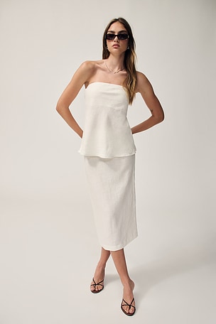 Linen Pencil Skirt Enza Costa