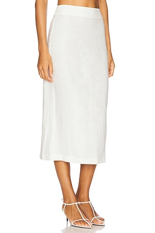 Enza Costa Linen Pencil Skirt in Ivory