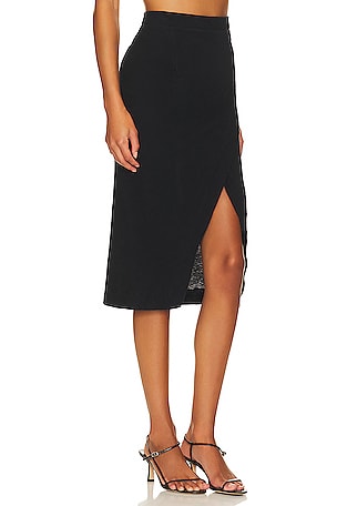 Enza Costa Cashmere Wrap Skirt in Black