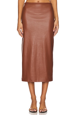 Ankle Length Leather Skirt Enza Costa