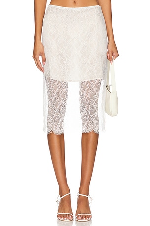 Sheer Lace Slip Skirt Enza Costa